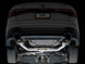 AWE Tuning catback exhaust for 2022-2025 Volkswagen Jetta GLI Touring Edition with diamond black tips, showing polished metal and tips.