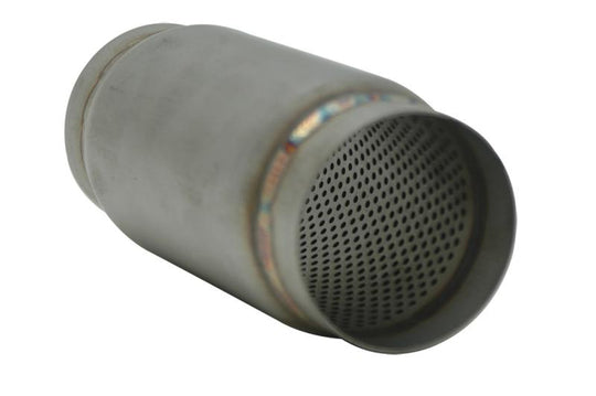 Vibrant SS Race Muffler with 4.5-inch inlet and outlet, 5-inch length, stainless steel construction for high-performance exhaust systems.