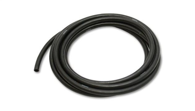 Vibrant -10AN flexible fuel hose with 0.63-inch ID, push-on fittings, 50-foot roll for automotive or industrial use