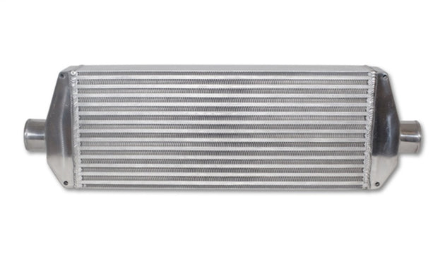 Vibrant air-to-air intercooler with end tanks, core size 22x9x3.25 inches, featuring inlet and outlet ports.