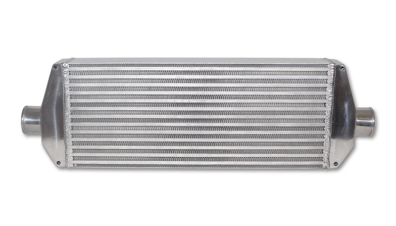 Vibrant air-to-air intercooler with end tanks, core size 22x9x3.25 inches, featuring inlet and outlet ports.