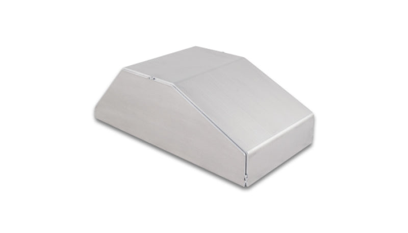 Vibrant 12844 aluminum I/C end tank for forced induction, 6in wide, 12in long, 4in tall, designed for horizontal I/C core.