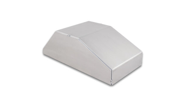 Vibrant 12844 aluminum I/C end tank for forced induction, 6in wide, 12in long, 4in tall, designed for horizontal I/C core.