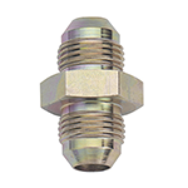 Fragola steel -3AN Union fitting with threaded ends for automotive and racing fluid connections, durable and high-quality.