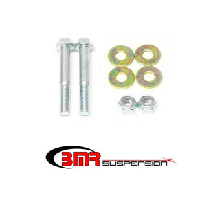 BMR Suspension zinc-plated front lower control arm hardware kit for 2005-2014 S197 Mustang, includes bolts and bushings.