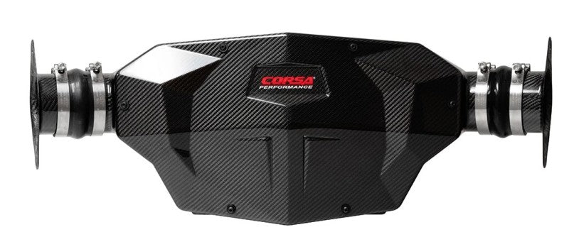 CORSA Performance carbon fiber cold air intake for 2020-2025 Chevrolet Corvette C8 Stingray, showcasing the sleek air intake design.