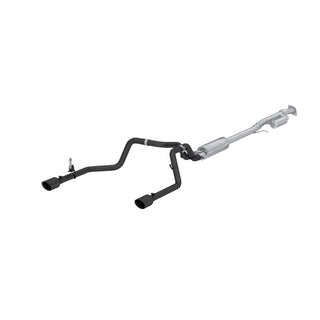 MBRP black aluminum 3-inch cat-back exhaust system for 2019+ Chevrolet Silverado and GMC Sierra 1500 trucks.