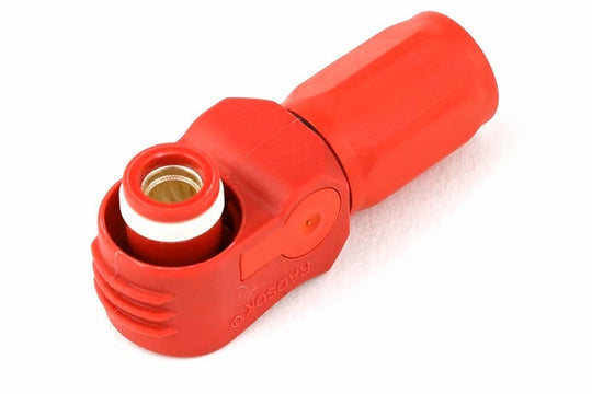 Haltech NEXUS R3 120A SurLok connector fitting in red, showing detailed view of the high-quality automotive electrical connector.