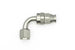 DeatschWerks 8AN female swivel 90-degree hose end fitting with PTFE material and olive insert for fuel or oil lines.