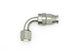 DeatschWerks 8AN female swivel 90-degree hose end fitting with PTFE material and olive insert for fuel or oil lines.