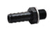 Vibrant male 10mm x 1.0 metric to 5/16 inch barb fitting used for plumbing and fluid connections.