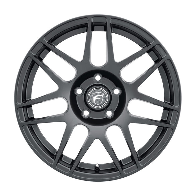 Forgestar F14 Beadlock 17x10 satin black cast wheel with 5x114.3 bolt pattern, ET50 offset, 7.5-inch backspacing.