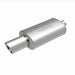 MagnaFlow muffler with tip, model RS 14X5X8, featuring dual inlet and outlet, stainless steel construction, and polished finish.