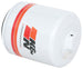 K&N Engineering Premium Wrench-Off Oil Filter showing the cylindrical filter with black rubber gasket and metal body.