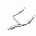 MagnaFlow direct fit catalytic converter for 2014-2016 GMC Sierra 1500 V6 4.3L engine, showing the metal structure and inlet/outlet ports.
