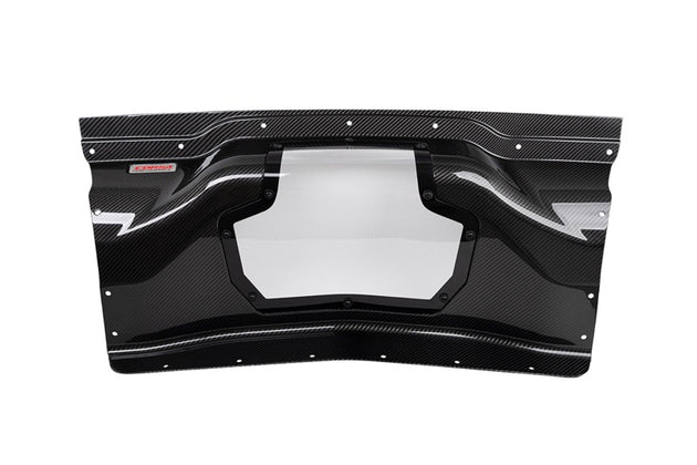 Corsa 2020+ Chevrolet Corvette C8/Z06 carbon fiber air intake trunk panel with polycarbonate, automotive carbon accessories for Corvette.