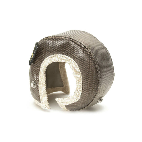 DEI Gen-3 Turbo Shield T4 in titanium, a high-performance turbo blanket shield designed for T4 turbochargers, shown in the image.