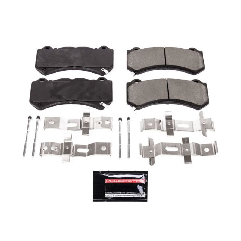 PowerStop Z23 Evolution Sport brake pads with hardware for Cadillac ATS 2016-2019, performance front brake pads.