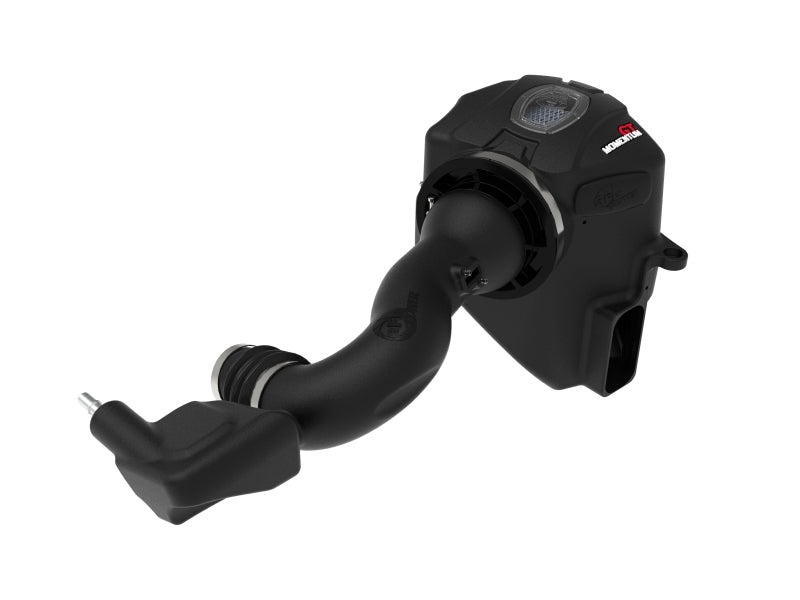 aFe Momentum GT Pro 5R cold air intake system for 2019-2021 GM trucks with 4.3L V6 engine, featuring black plastic and metal components