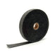 Black DEI Exhaust Wrap 1in x 50ft, high-temperature carbon fiber insulation for exhaust pipes with detailed close-up view.