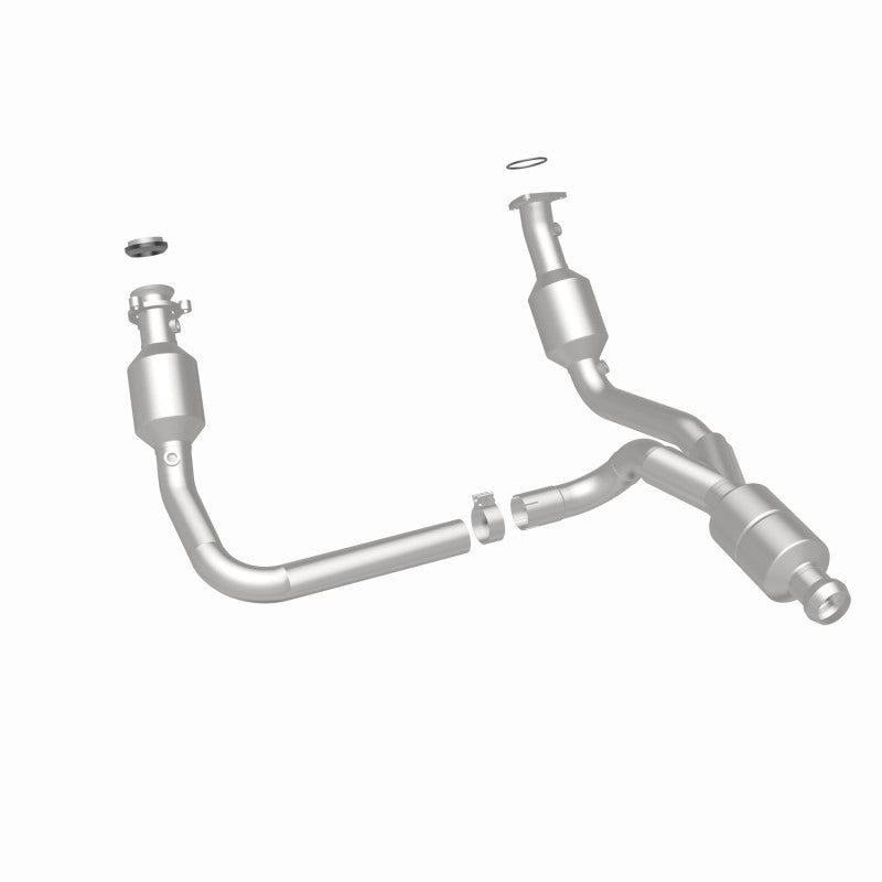 MagnaFlow catalytic converter direct fit for GMC Sierra 1500 V6 4.3L model, showcasing the metal exhaust component.