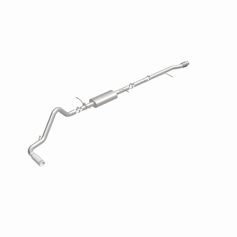 Magnaflow catback exhaust system for Chevy Silverado V8 5.3L with stainless steel rear exit, designed for improved performance.