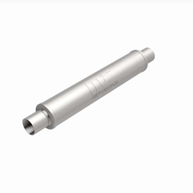 MagnaFlow Mag SS muffler with 22x4x4 inch size and 2.5 inch center inlet, shown in the image with polished metal finish.