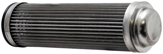 K&N 1.688-inch OD x 5.625-inch fuel and oil inline filter with 100-micron screen for automotive filtration.