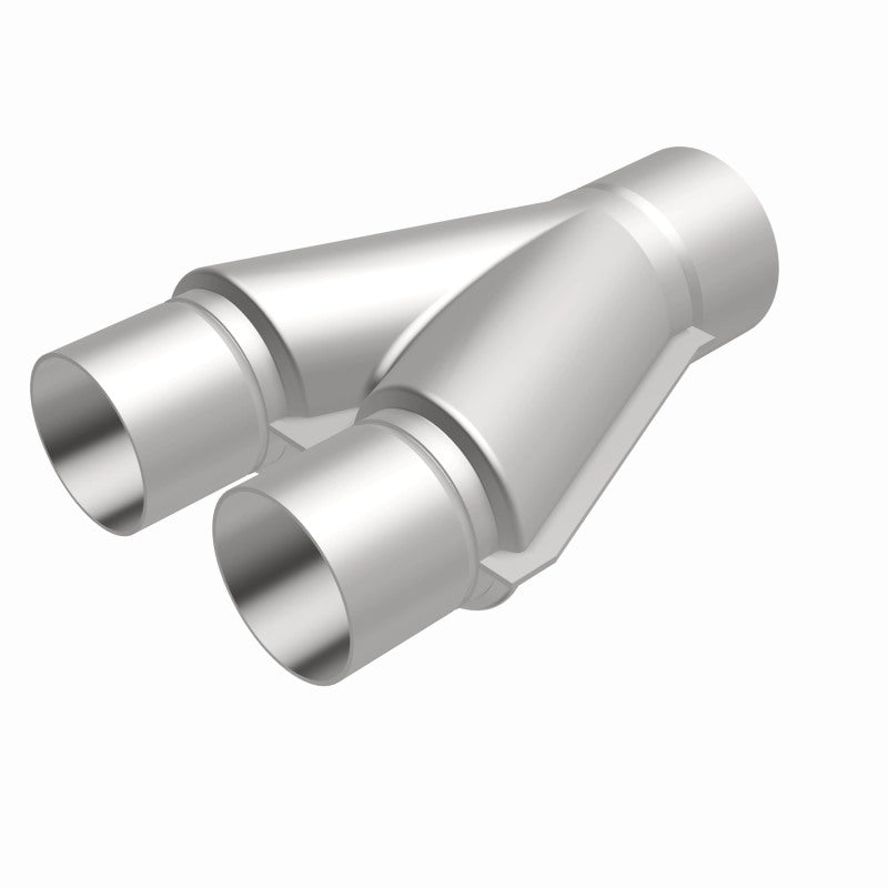 MagnaFlow Y Pipe in aluminum, smooth transition trans Y-2.5/3 inch, 10-inch length, designed for vehicle exhaust systems.