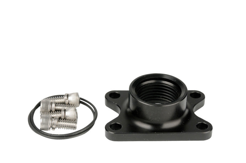 Aeromotive fuel pump outlet with AN-12 port and spur gear design for high-performance automotive fuel systems.