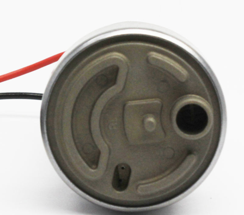 Walbro universal 39/80 flex fuel Hellcat in-tank fuel pump installed in vehicle, showcasing the compact design and connection ports.