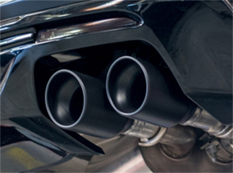 Borla axle back exhaust system for 2016-2018 Chevy Camaro V8 SS with ceramic black finish, rear section, no dual mode valves.