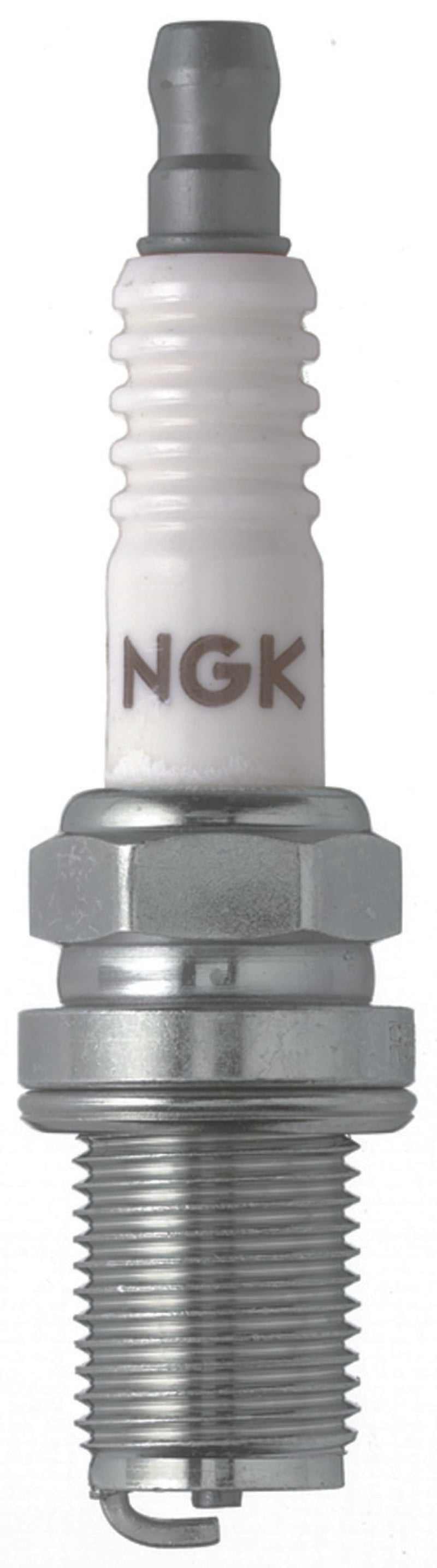 Set of four NGK Racing Spark Plugs with R6601-10 model number, featuring metal tips and ceramic insulators.