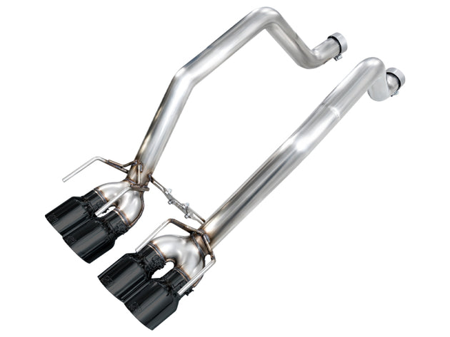 AWE Tuning C6 Chevrolet Corvette Z06/ZR1 Track Edition axle-back exhaust with diamond black tips, shown from the side.