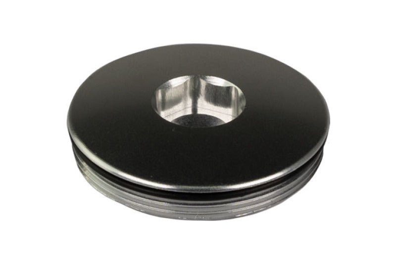 Turbosmart BOV port blanking plug for blow-off valve accessories, made of durable black plastic, with a cylindrical shape and threaded end.