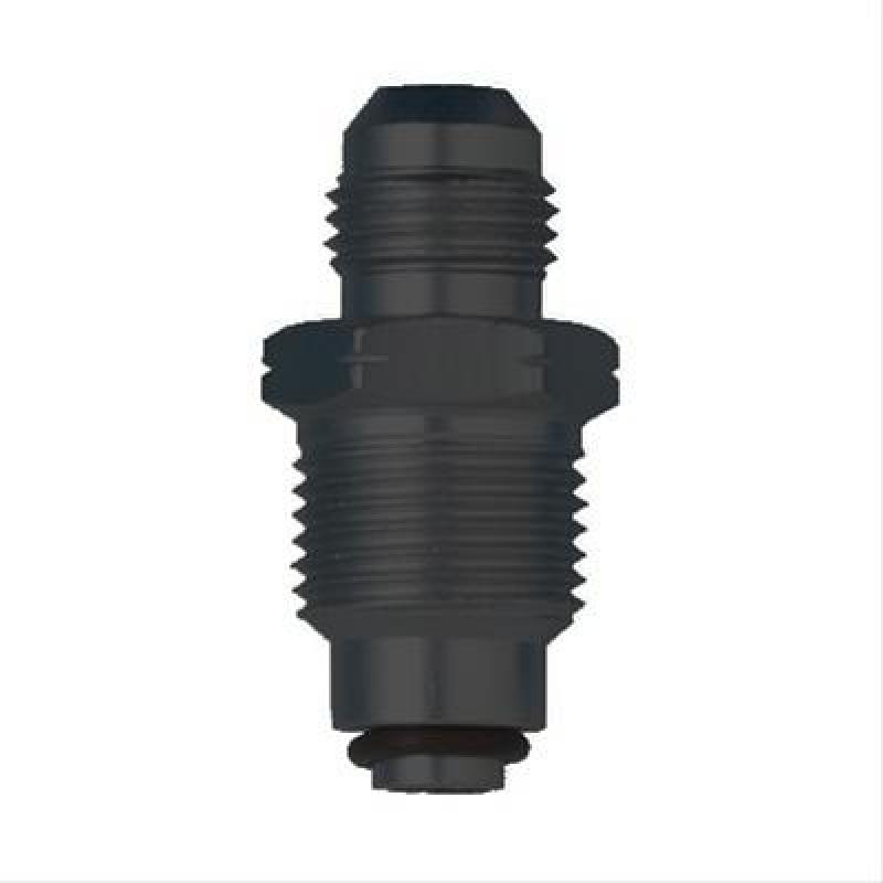 Fragola black male adapter fitting with -6AN to 16mm x 1.5 connection, used in automotive or hydraulic applications.