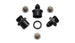 Vibrant inline fuel and oil filter set with three 6AN filters for automotive fuel systems, designed to ensure clean fuel flow.
