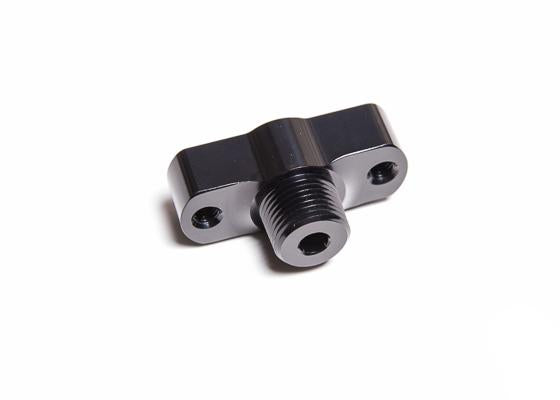 Radium Engineering 8AN ORB male fitting connecting to M12x1.25 female threaded fitting, automotive fluid fitting for high-performance applications