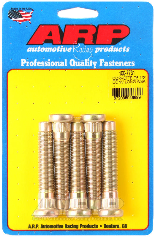 ARP Chevrolet Corvette C5 wheel stud kit with six 1/2 inch long wheel studs for C5 Corvette wheels.
