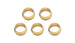 Vibrant 1/4-inch brass olive inserts fitting set, 5-pack, for plumbing and irrigation connections.
