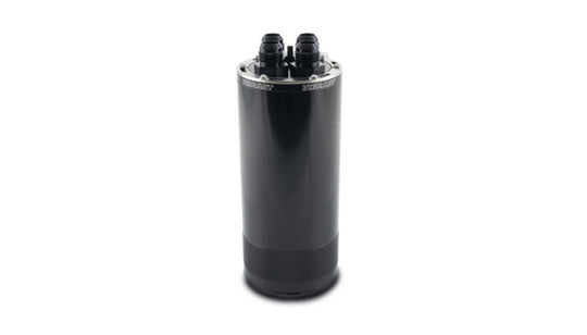 Vibrant large 2.0L 4-port oil catch can assembly with multiple inlet and outlet ports, designed for automotive engine ventilation.