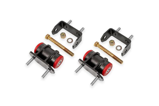 Black Hammertone BMR Chevrolet Corvette C6 polyurethane transmission and differential mount with bushings, designed for improved stability.