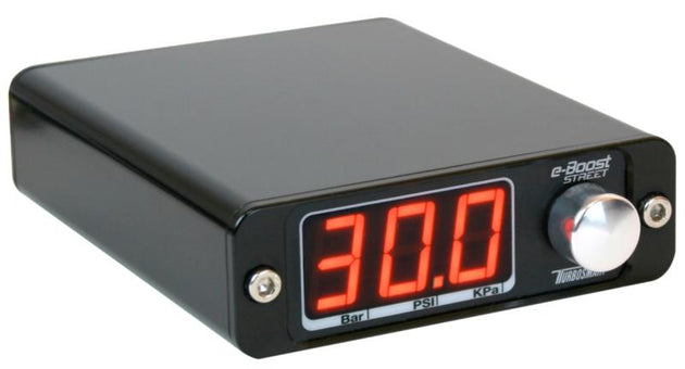 Turbosmart eBS e-Boost Street boost controller with digital display and control knob, designed for turbocharged vehicles.