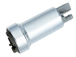 Walbro universal 400lph in-tank fuel pump for vehicles, not E85 compatible, shown installed in a vehicle's fuel tank.