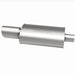 MagnaFlow muffler with tip, model RS 14X5X8, featuring dual 2.25/4 inch inlet and outlet, automotive exhaust system component
