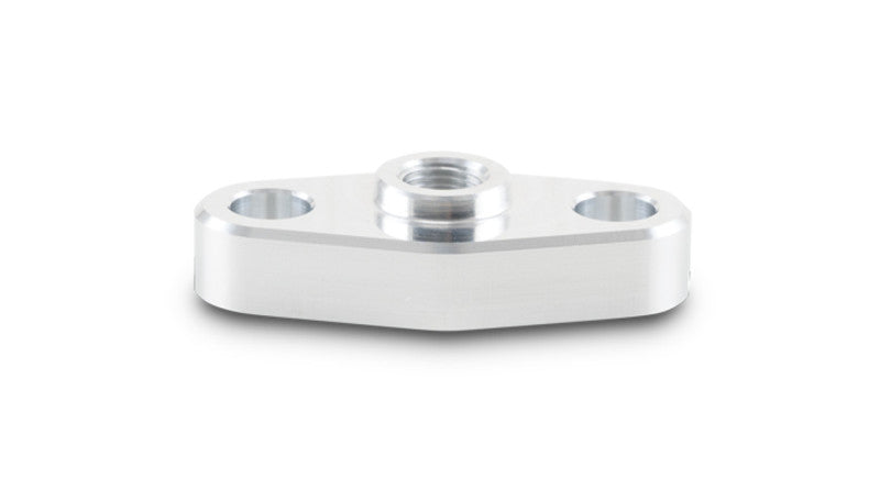 Vibrant oil inlet flange for Garrett GT/GTX turbo, 1/8in NPT female thread, made of durable gasket material.