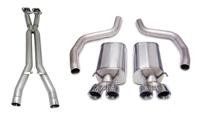 CORSA Performance X Pipe for automotive exhaust system, showcasing the sleek metal design and precise welding details.