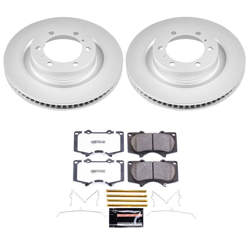 PowerStop Z36 coated brake kit installed on front of Lexus GX460, designed for truck and towing performance.