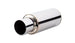 Vibrant TPV Round Muffler with 4-inch round tip, 23-inch length, straight cut, 2.5-inch inlet diameter, for car exhaust systems