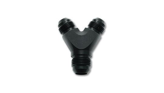 Vibrant aluminum -3AN x -3AN x 1/8in NPT Y-Adapter fitting showing metal finish and threaded ports for hydraulic or fuel line connections.